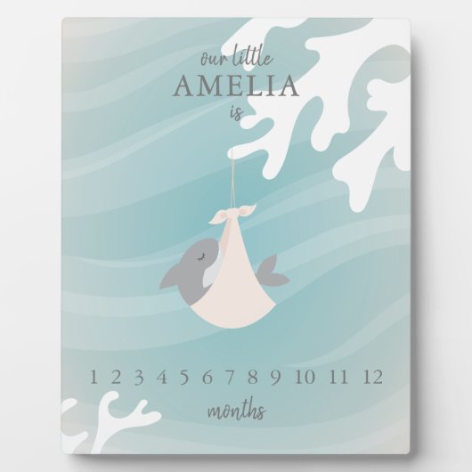 Sweet Shark Baby Milestone Fotoplatte (Vorderseite)