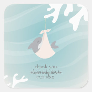 Sweet Shark Baby Quadratischer Aufkleber