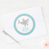 Sweet Shark Baby Shower Classic Round Sticker (Umschlag)