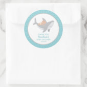Sweet Shark Baby Shower Classic Round Sticker (Tasche)