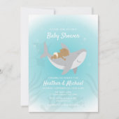 Sweet Shark Baby Shower Einladung (Vorderseite)