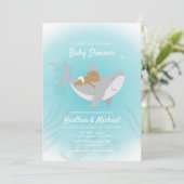 Sweet Shark Baby Shower Einladung (Stehend Vorderseite)