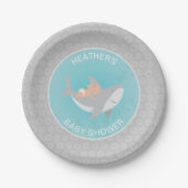Sweet Shark Baby Shower Paper Plate Pappteller (Vorderseite)