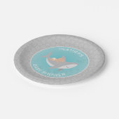Sweet Shark Baby Shower Paper Plate Pappteller (Schrägansicht)