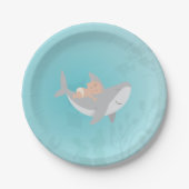 Sweet Shark Baby Shower Paper Plate Pappteller (Vorderseite)