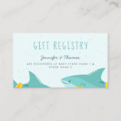 Sweet Shark Summer Boy Baby Shooting Registry Begleitkarte (Vorderseite)