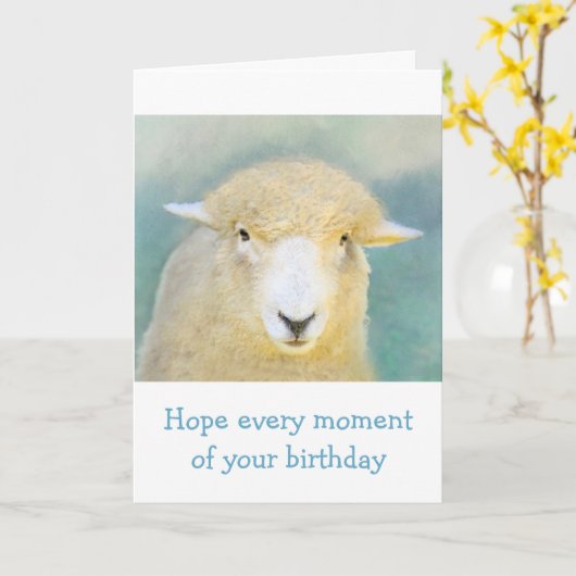 Sweet Sheep Birthday Karte (Gelbe Blume)