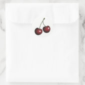 Sweet Shiny Pair of Red Cherries Runder Aufkleber (Tasche)