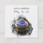 *~* Sweet Shop 3 QR Backery Cupcake Quadratische Visitenkarte (Vorderseite)