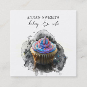 *~* Sweet Shop 3 QR Backery Cupcake Quadratische Visitenkarte