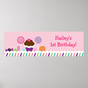 Sweet Shop Candy Birthday Banner-Zeichen Poster