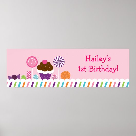 Sweet Shop Candy Birthday Banner-Zeichen Poster (Vorne)