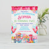 Sweet Shop Geburtstagsparty Einladung (Stehend Vorderseite)