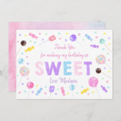 Sweet Shop Lollipop Candy Birthday Dankeskarte (Vorne/Hinten)