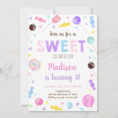 Sweet Shop Lollipop Candy Birthday Einladung (Vorderseite)