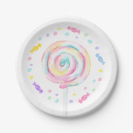 Sweet Shop Lollipop Candy Birthday Pappteller
