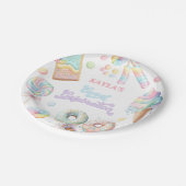 Sweet Shop Lollipop Pastel Birthday Candy Land Pappteller (Schrägansicht)