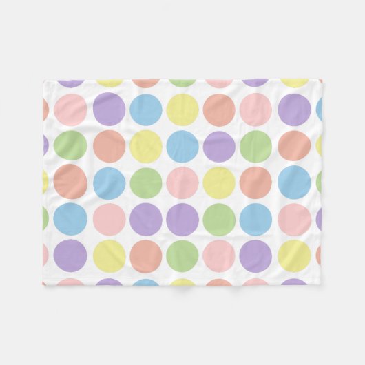 Sweet Shop Polka Dots auf Weiß Fleecedecke (Vorderseite (Horizontal))