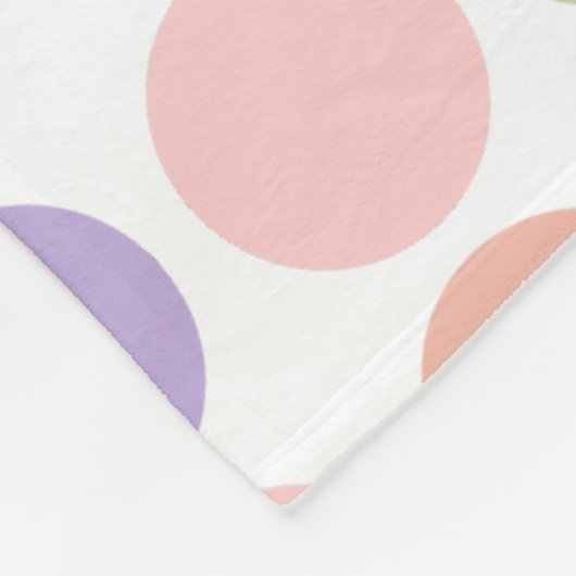 Sweet Shop Polka Dots auf Weiß Fleecedecke (Ecke)