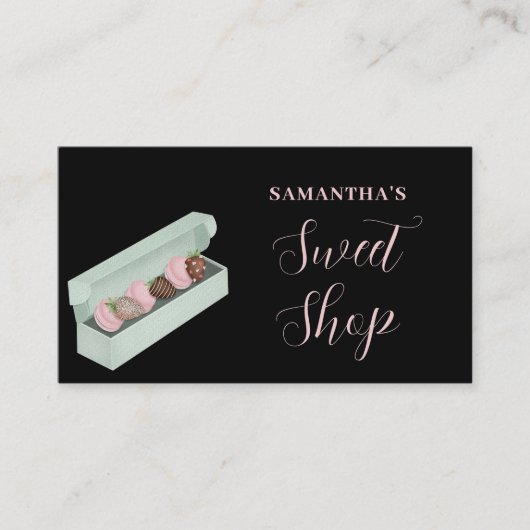 Sweet Shop QR Code Business Card Visitenkarte (Vorderseite)