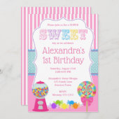 Sweet Shoppe zum Geburtstag Einladung (Vorne/Hinten)