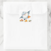 Sweet Shore Bird und Muscheln Aufkleber (Tasche)