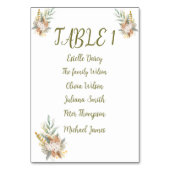 Sweet Shower Autumn Floral Wedding Tischnummer (Vorderseite)