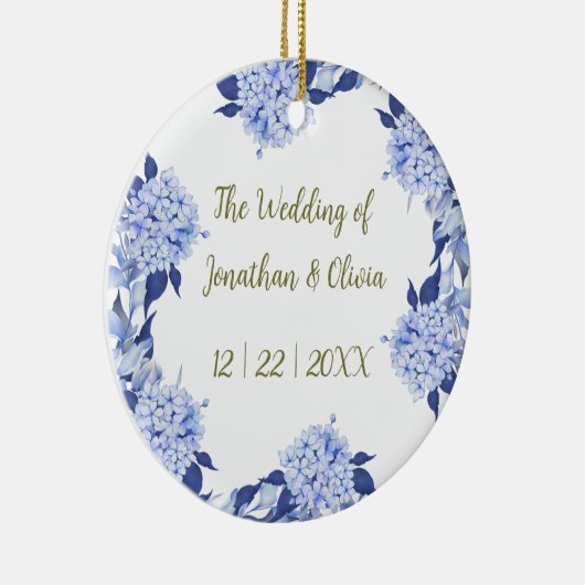 Sweet Shower Spring purple Floral Wedding Keramik Ornament (Rechts)