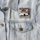 Sweet Siberian Husky Puppy Button (Beispiel)