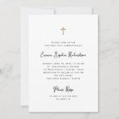 Sweet Simple Black and White First Heilige Kommuni Einladung (Vorderseite)