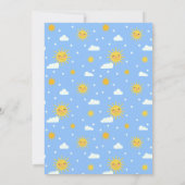 Sweet Simple Blue Yellow Sunshine Baby Dusche Einladung (Rückseite)