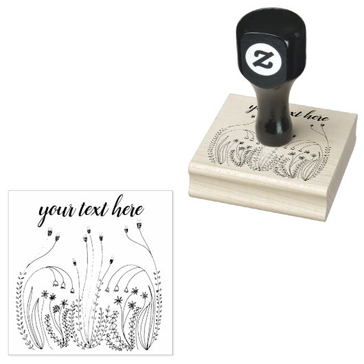 Sweet Simple Line Art Blume Meadow CUSTOM Gummistempel (Stempel)