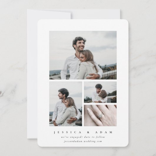 Sweet + Simple Modern Wir sind Verlobt! Multi-Foto (Vorderseite)