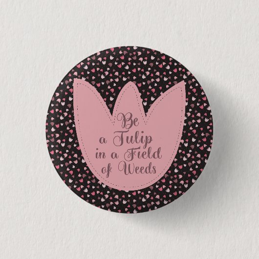 Sweet Simple Pink Tulip Pattern - Alle Richtungen Button (Vorderseite)
