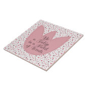 Sweet Simple Pink Tulip Pattern, alle Richtungen Fliese (Seite)