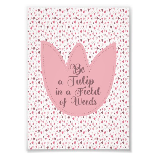 Sweet Simple Pink Tulip Pattern - Alle Richtungen Fotodruck (Vorne)