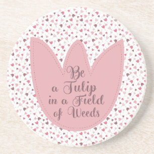 Sweet Simple Pink Tulip Pattern, alle Richtungen Getränkeuntersetzer