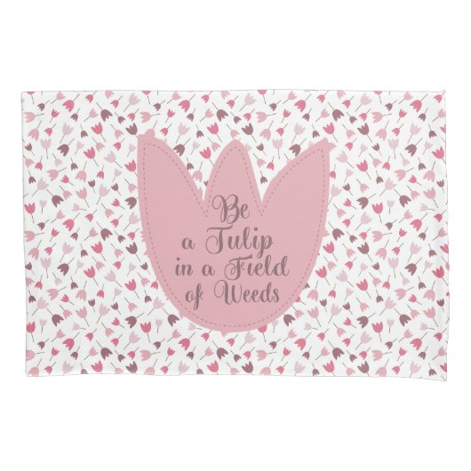 Sweet Simple Pink Tulip Pattern - Alle Richtungen Kissenbezug (Vorderseite)