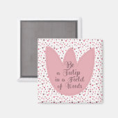 Sweet Simple Pink Tulip Pattern - Alle Richtungen Magnet (Vorderseite/Rückseite)