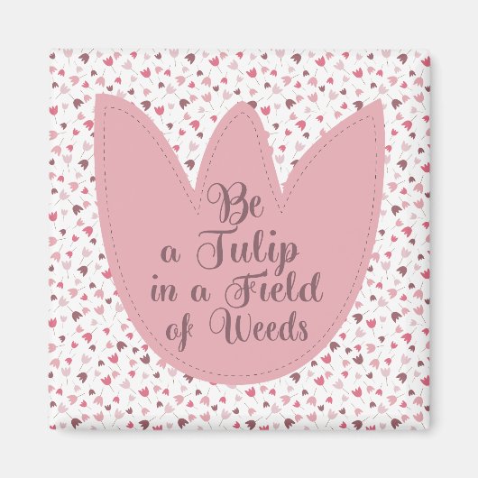 Sweet Simple Pink Tulip Pattern - Alle Richtungen Magnet (Vorne)