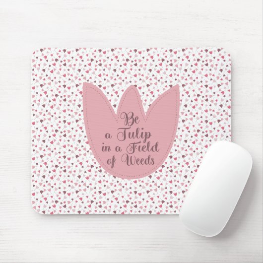 Sweet Simple Pink Tulip Pattern - Alle Richtungen Mousepad (Mit Mouse)