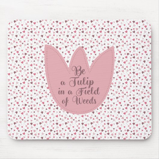 Sweet Simple Pink Tulip Pattern - Alle Richtungen Mousepad (Vorne)