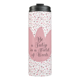 Sweet Simple Pink Tulip Pattern, alle Richtungen Thermosbecher