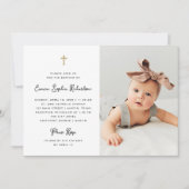 Sweet Simple | Schwarz-Weiß-Taufe und Foto Einladung (Vorderseite)