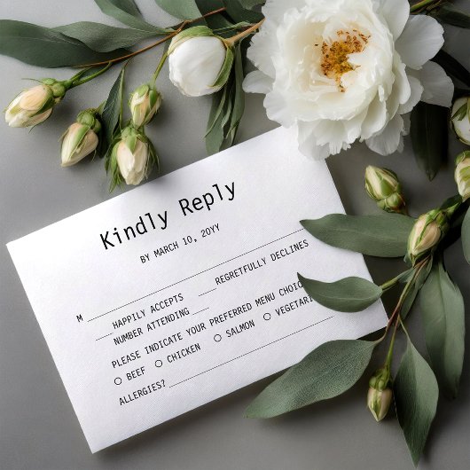 Sweet Simple Wedding RSVP Card Einladung