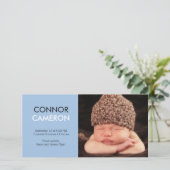 Sweet Simplicity Baby Birth Announcement - Blue Ankündigung (Stehend Vorderseite)