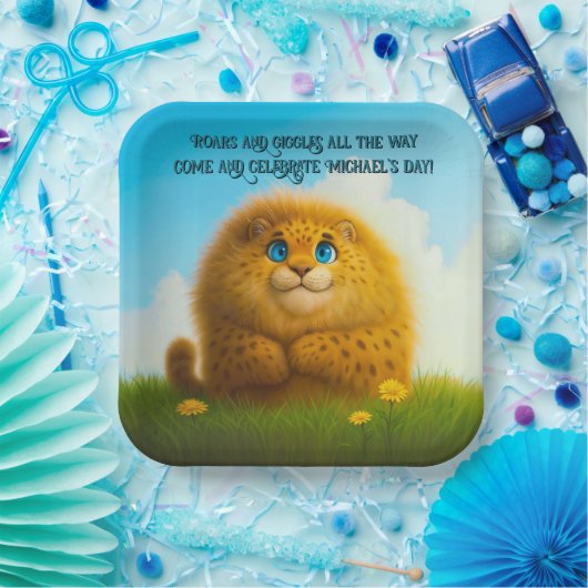 Sweet Sindry The Fluffy Leopard 9" Square Pappteller (Party)