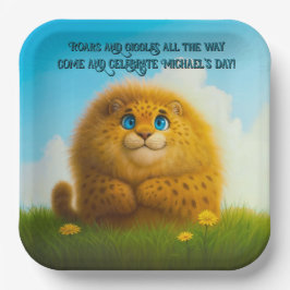 Sweet Sindry The Fluffy Leopard 9" Square Pappteller