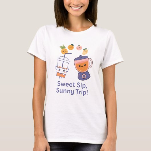 Sweet Sip, Sunny Trip – Kawaii Summer Smoothy  T-Shirt (Vorderseite)