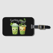 Sweet Sips Kawaii Bubble Tea Duo Gepäckanhänger (Vorderseite (Horizontal))